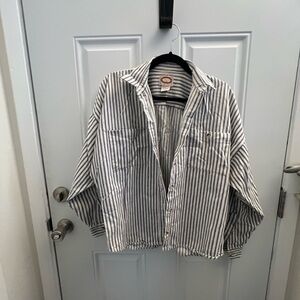 Vintage Banana Republic blue and White Striped Button Down Shirt